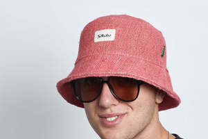 Woven Hemp Hat: Bucket  Pink Hemp Hat