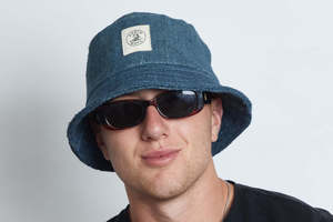 Woven Hemp Hat: Bucket  Grey Blue   Hemp Hat
