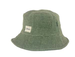Woven Hemp Hat: Hemp Hat Bucket Classic Design Green