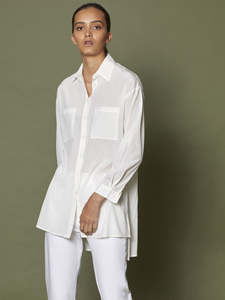Top: Classic Two Pocket Silk Shirt NEW COLOURWAY