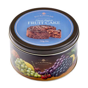 Biscuits Pastries: Buckingham Classic English Fruit Cake in Tin