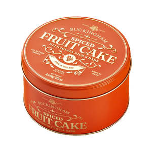 Biscuits Pastries: Buckingham Spiced Apricot & Orange Fruit Cake in Vintage Tin