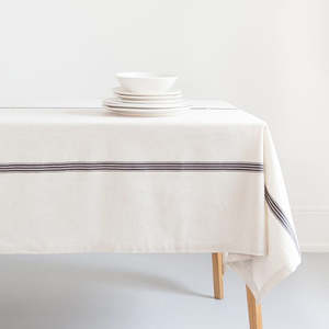 Mungo Provincial Stripe Tablecloth ~ Navy