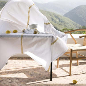 Mungo Provincial Stripe Tablecloth ~ Zest