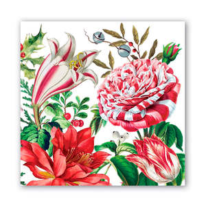 Serving Table Top: Michel Design Works Luncheon Napkins ~ Christmas Bouquet