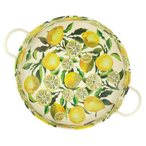 Serving Table Top: Emma Bridgewater Large Round Tin Tray ~ Lemons