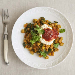Main Courses: Sabato Chickpea, Pumpkin & Spinach Curry