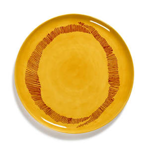 Ottolenghi Serving Plate ~ Sunny Yellow with Red 'O'