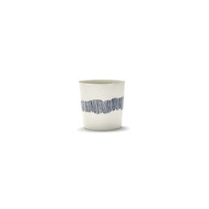 Ceramics Serveware: Ottolenghi Coffee Cup ~ White with Blue Stripes