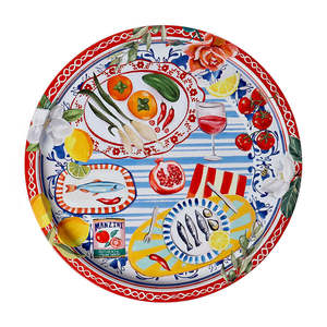Serving Table Top: La La Land Round Tray ~ Italian Summer