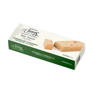 Confectionery: Vicens Creamy Almond Nougat with Pistachios & Salt