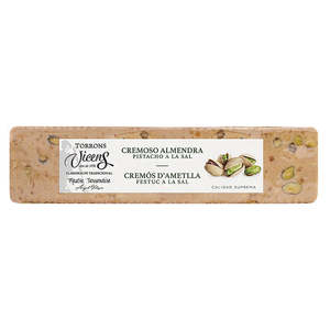Vicens Creamy Almond Nougat with Pistachios & Salt