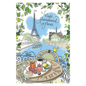 Valentines Day: French Cotton Tea Towel ~ Café Gourmand