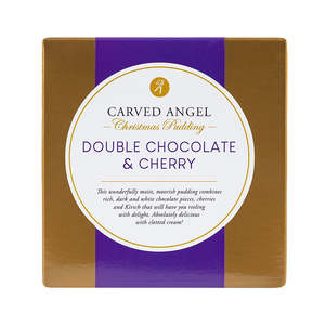 The Carved Angel Double Chocolate & Cherry Christmas Pudding