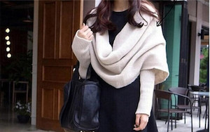 Products: Cream Knitted Wrap around Scarf My Wardrobe