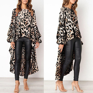 Products: Leopard Asymmetrical Swallow Dress Top My Wardrobe