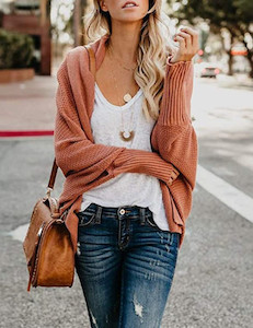 Gorgeous Salmon Red Kimono Cardigan My Wardrobe