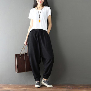 Products: Black Cotton Baggy Harem Trousers My Wardrobe