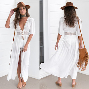 Products: White Bohemia Hippie Chiffon Long Beach Dress My Wardrobe