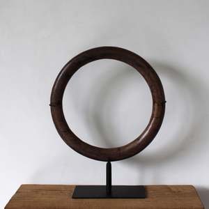 Homewares Objects: Deep Brown Marble Eternity Bracelet On Stand - 3 Sizes
