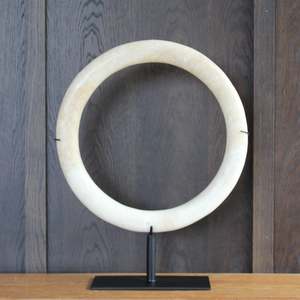 Homewares Objects: White Marble Eternity Bracelet On Stand - 3 Sizes