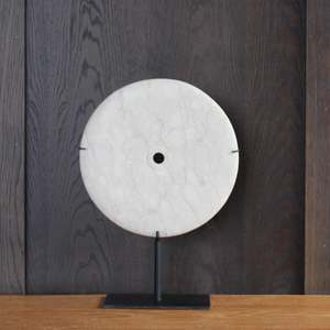 Homewares Objects: White Marble Eternity Stone On Stand