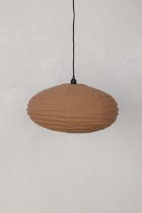 Lighting: Oval 60cm Lantern — Almond