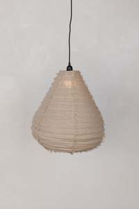Tear Drop Lantern — Natural Linen Fringe