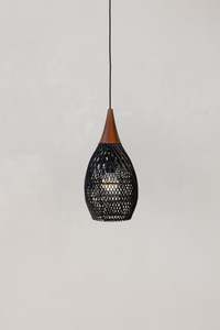 Lighting: Weave Slender Pendant — Black