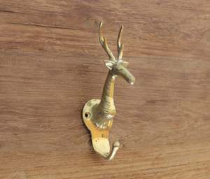 Bathroom: Brass Antelope Hook