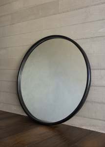 Sol Round Mirror 90cm — Black