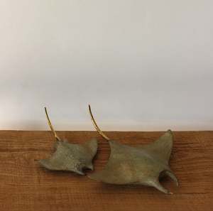 Decorative Objects: Bronze Manta Ray — Set of 2