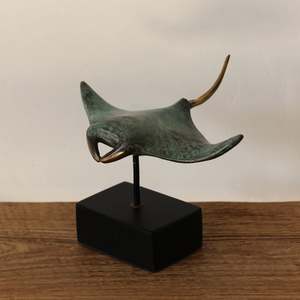 Bronze Manta Ray On Stand