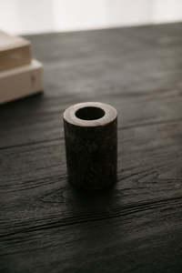 Alina Candle Holder — Black Marble