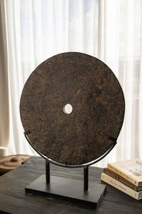 Homewares Objects: Dark Nordic Style Eternity Stone On Stand DIA: 60cm