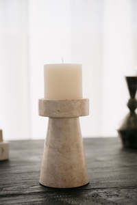 Homewares Objects: Oro Candle Holder - Cream Marble