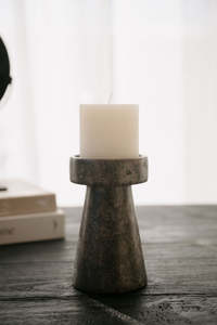 Homewares Objects: Oro Candle Holder - Black Marble