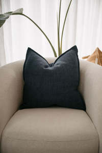 Flaxmill Linen Cushion in Ink