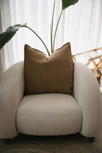 Textiles: Flaxmill Linen Cushion in Fenugreek