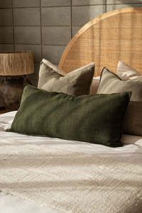 Flaxmill Lodge Long Cushion in Winter Moss