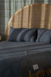 Bed Linen: Weave Ravello Linen Quilt Cover in Denim