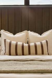 Textiles: Huxley Natural/Chocolate Lodge Cushion