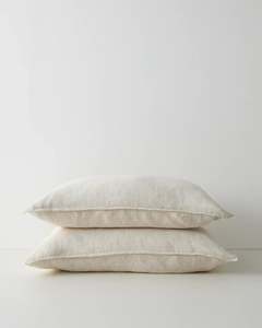 Weave Sova Linen Standard Size Pillowcase Pair in Savanna Pinstripe