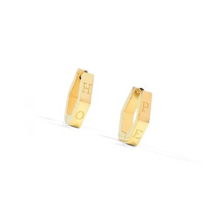 Earrings- Huggie hexagon hope earrings Sachii