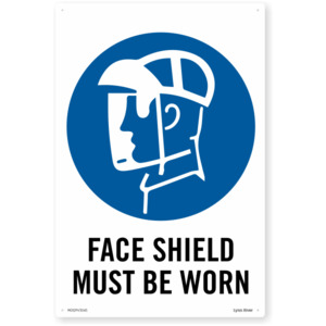 Products: Mandatory Face Shield Must Be Worn Safety Sign SafeTradie