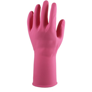 Products: Pink Flocklined Household Rubber Gloves SafeTradie