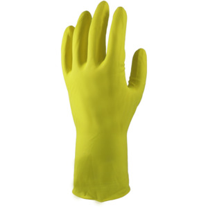 Yellow Flocklined Household Rubber Gloves SafeTradie