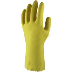 Products: Yellow Silverlined Household Rubber Gloves SafeTradie