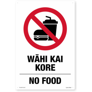 Te Reo No Food Safety Sign SafeTradie