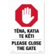 Te Reo Please Close The Gate Safety Sign SafeTradie